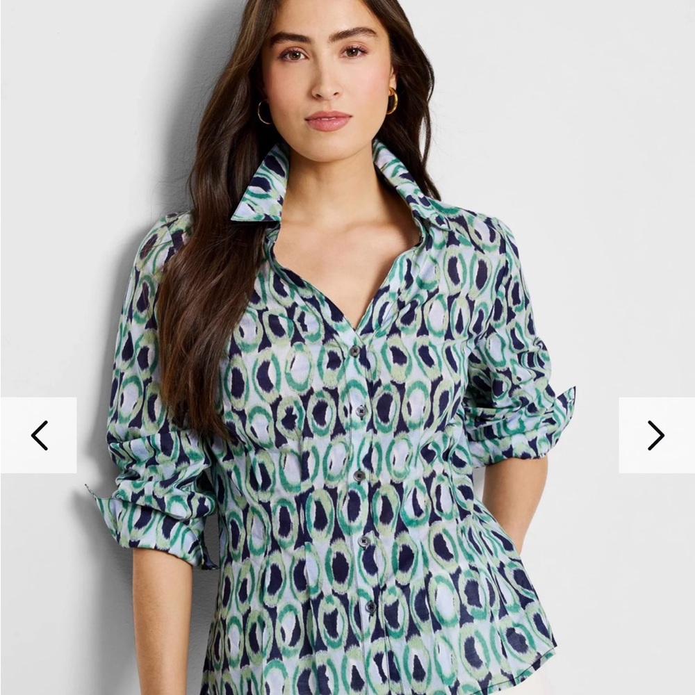 NIC+ZOE Ikat Rings Tucked Shirt